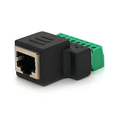 DR Роз'єм для під'єднання RJ-45(F) (8 контактів) з клемами під кабель Q100