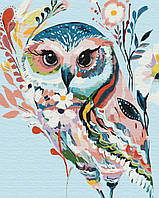 Картина по номерам "Рисованная сова" 40x50 3v1 Рисование Живопись Раскраски (Поп-арт)