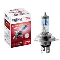 Галогеновая лампа Brevia H4 12V 60/55W P43t Power Ultra+60% PC (1шт) 12040PUC
