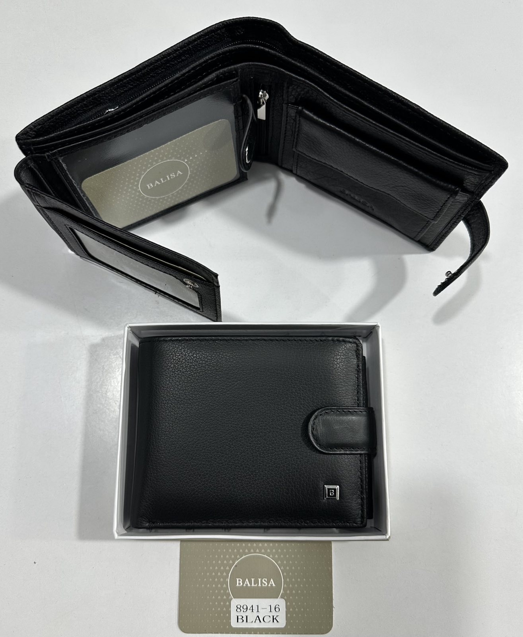 Чоловічий шкіряний гаманець на кнопці Balisa оптом/роздріб