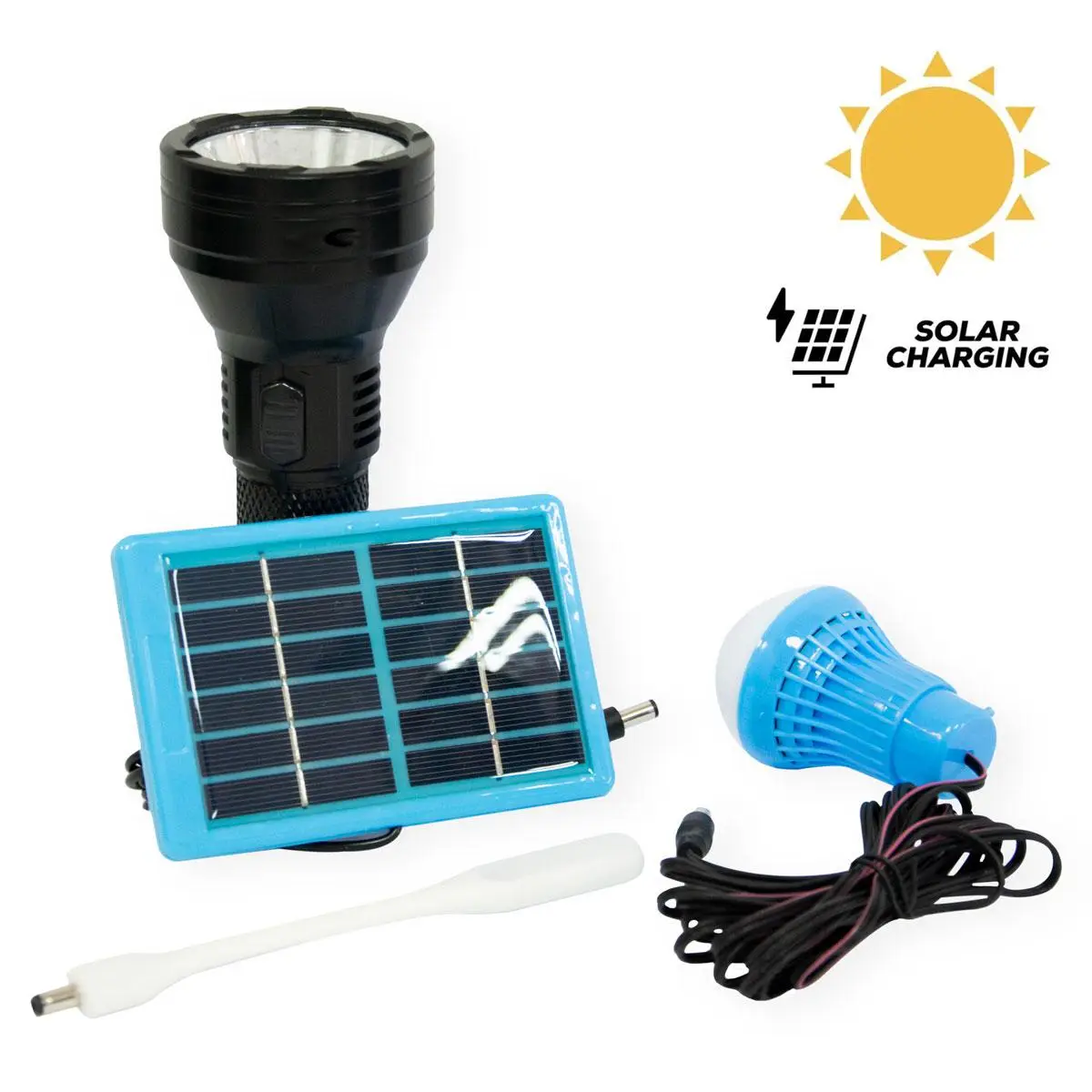 Ліхтарик ручний BL YW-038 hand torch + bulb + solar | Ліхтарик із сонячною панеллю | Набір за відсутності світла - фото 1 - id-p1855310469