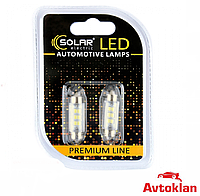 Светодиодные LED автолампы SOLAR Premium Line 12V SV85 T11x39 6SMD 2835 white блистер 2шт (SL1351)
