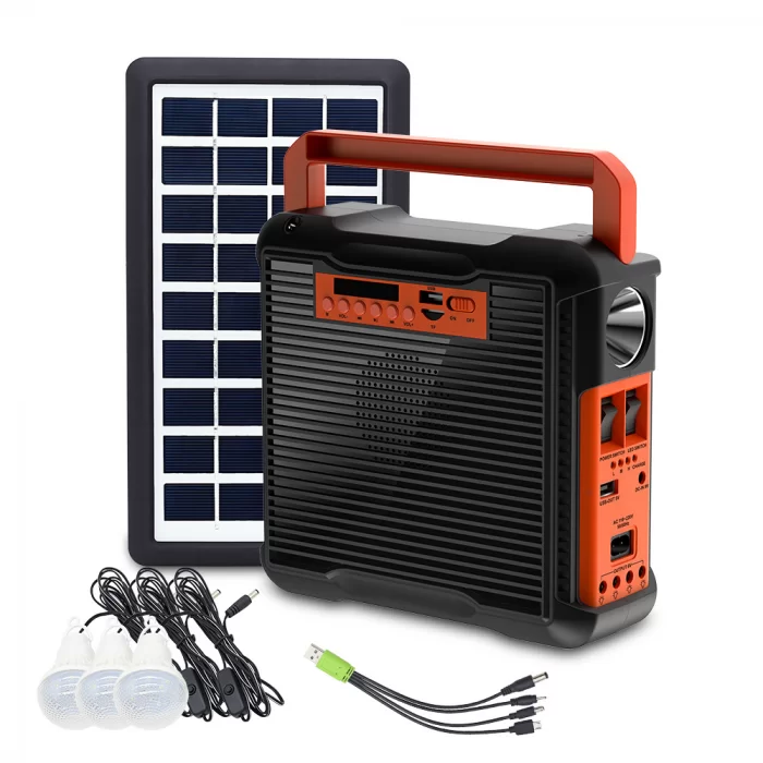 Ліхтар EP-395 Power Bank-радіо-блютуз із сонячною панеллю + лампочки | Портативний зарядний пристрій