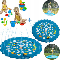 Надувний килимок із фонтаном для дітей із малюнками  |  Міні басейн  |  Дитячий басейн із водяними бризками