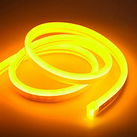 Лента силиконовая LED NEON желтая 5 м Yellow 12V-220V | Светодиодная гибкая лента
