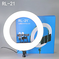 Кольцевая LED лампа RL-21 (55см) (3 крепления, пульт, сумка) | Кольцевой свет | Селфи лампа