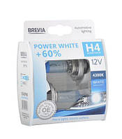 Галогенні лампи Brevia H4 12V 60/55W P43t Power White +60% 4300K S2 (2шт.) 12040PWS