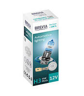 Галогеновая лампа Brevia H3 12V 55W PK22s Max Power+100% PC 12030MPC