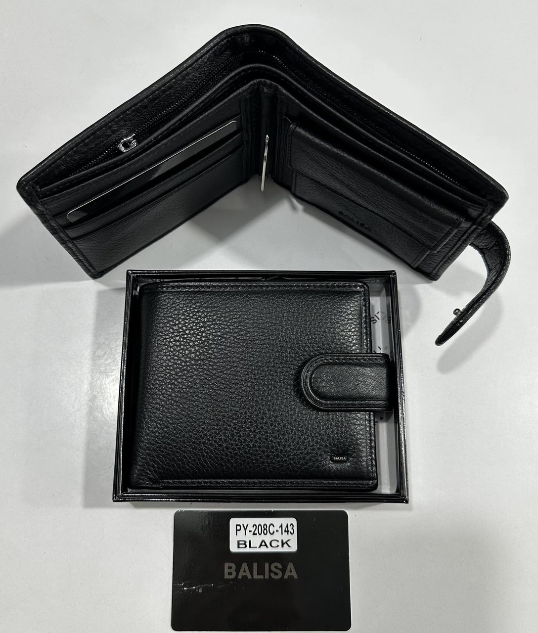 Чоловічий шкіряний гаманець на кнопці Balisa оптом/роздріб