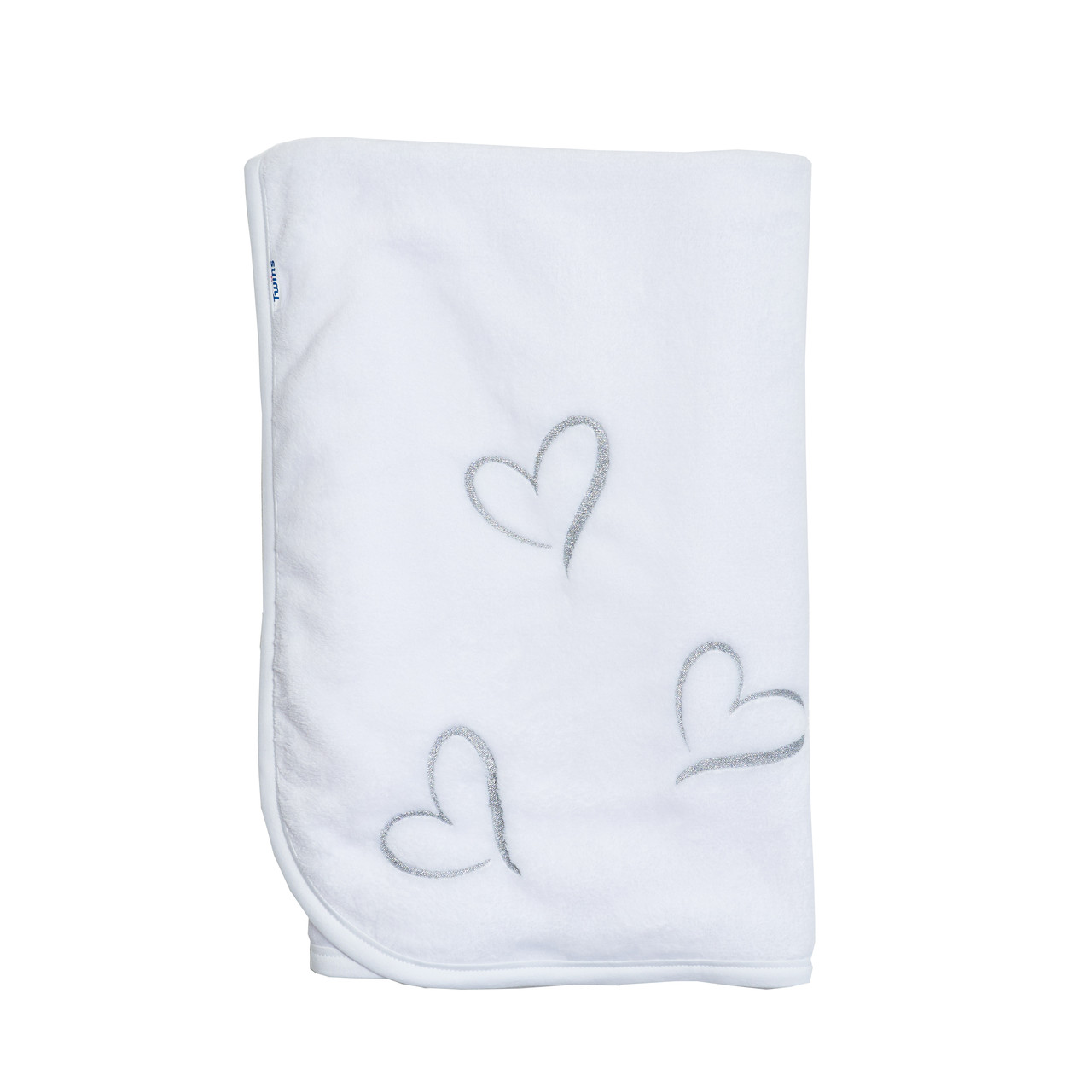 Плед Twins велюр Love (вишивка) 80х80 1410-TL-01-10, white/grey, білий/сірий, фото 1