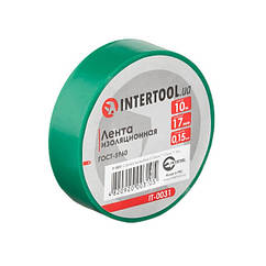 Стрічка ізоляційна, 17 мм * 10 м * 0.15 мм, зелена INTERTOOL IT-0031