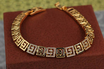Браслет Xuping Jewelry Меандр 17 см 8 мм золотистий