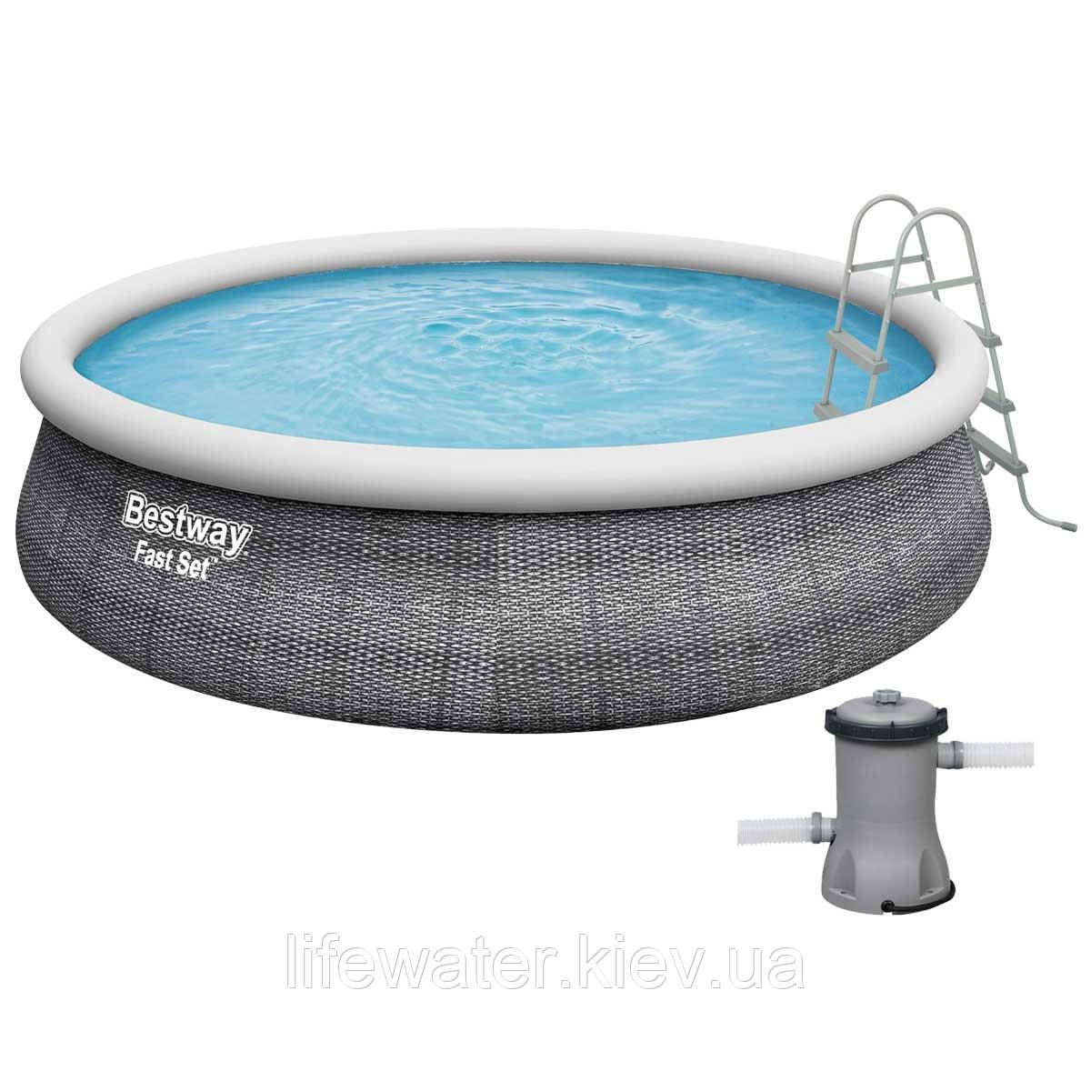 Bestway Надувний басейн Bestway 57372 (457х107 см) з картриджним фільтром та драбиною