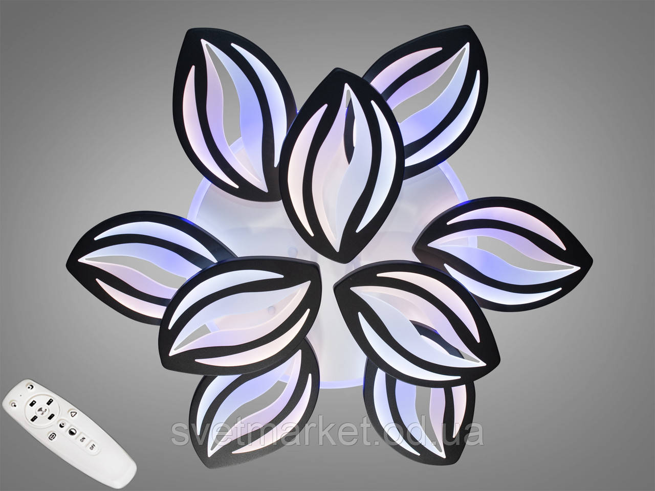 Яскрава светодиодня люстра 8092/6+3BK LED 3color dimmer, фото 1