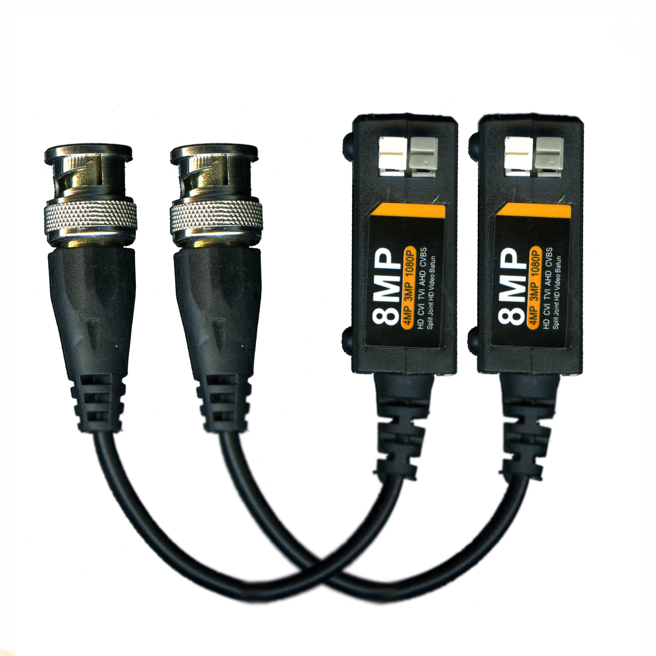 Відео балун для камер до 8Мп - приймач-передавач відеосигналу по витій парі AHD/TVI/CVI/CVBS KENVS B8M, 2 штуки, фото 1