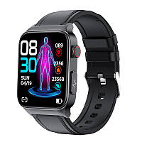 Смарт часы E500 Smart Watch с функцией измерения уровня сахара в крови, ЭКГ PPG, Мониторинг АД, IP68