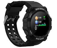 Умные водонепроницаемые часы с Bluetooth FD68s Black круглые сенсорный смарт-браслет