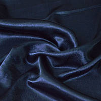 Тканина костюмна креп-сатин темно-синій