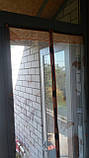 Москітна сітка на двері на магнітах 120 см ширина бежева і коричнева, фото 3