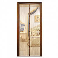 Москітна магнітна сітка штора Vegas 150х240 см коричнева