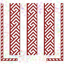 Червоний орнамент (2 фрагменти) Флізелін клейовий водорозчинний з малюнком Confetti KK-262