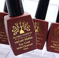 Матовый топ для гель лака Global fashion объем 12 мл velvet matte top coat