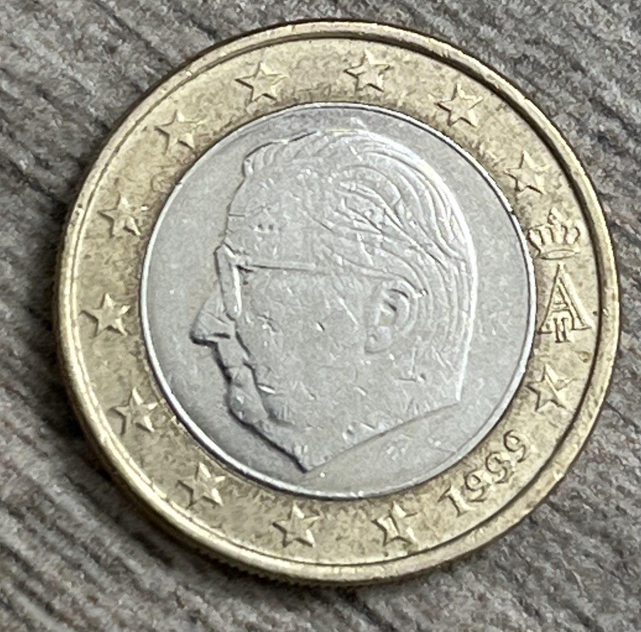 Монета Бельгії 1 євро 1999-2002 рр., фото 1