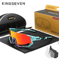Противоударные велосипедные поляризационные солнцезащитные очки KINGSEVEN LS910 Limited Red