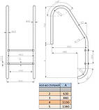 Драбина для басейну Kripsol Standard 4 сходинки / AISI 316 / для морської води, фото 7