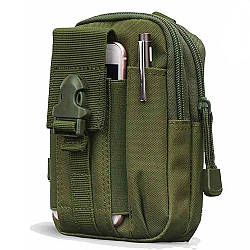 Тактична сумка на пояс (18х13х3см) A50, з MOLLE, Олива / Чоловічий чоловічий підсумок на пояс / Органайзер