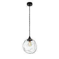 Подвесной светильник на тросе в форме прозрачного смятого шара 20х127 см