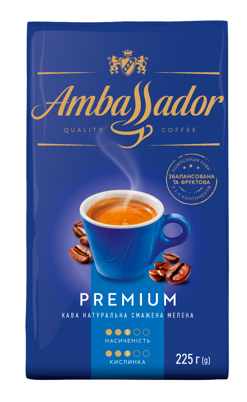 Кава Ambassador Premium 225 г мелена