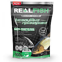 Прикормка REALFISH 1кг Амур-Товстолоб(пряжене молоко)  (10шт в уп)