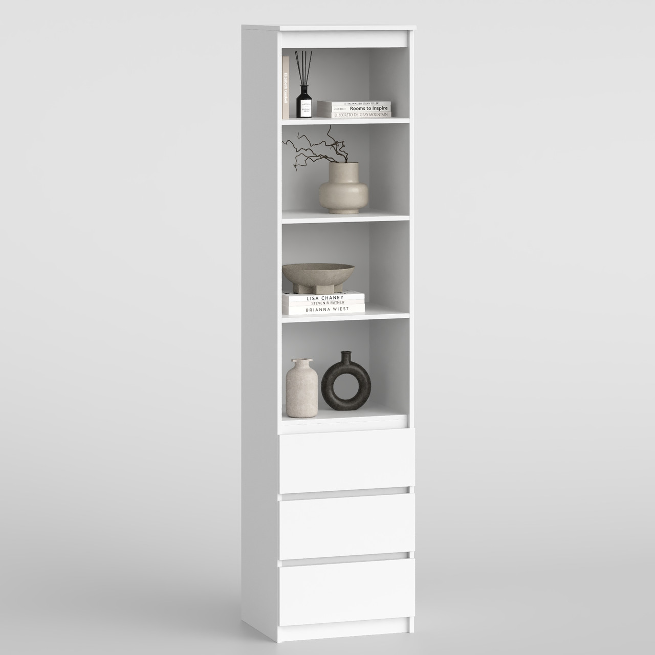 Шафа з шухлядами та полицями 2110х500х420 мм Білий, фото 1