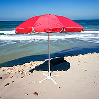 Большой зонт для пляжа 2,5 м с 10 спицами из стекловолокна и ветровым клапаном