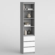 Шафа з шухлядами та полицями 2110х500х420 мм Сірий/Білий