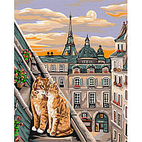 Картина за номерами "Кішня ніжність у Парижі" Brushme BS51773 40х50 см melmil