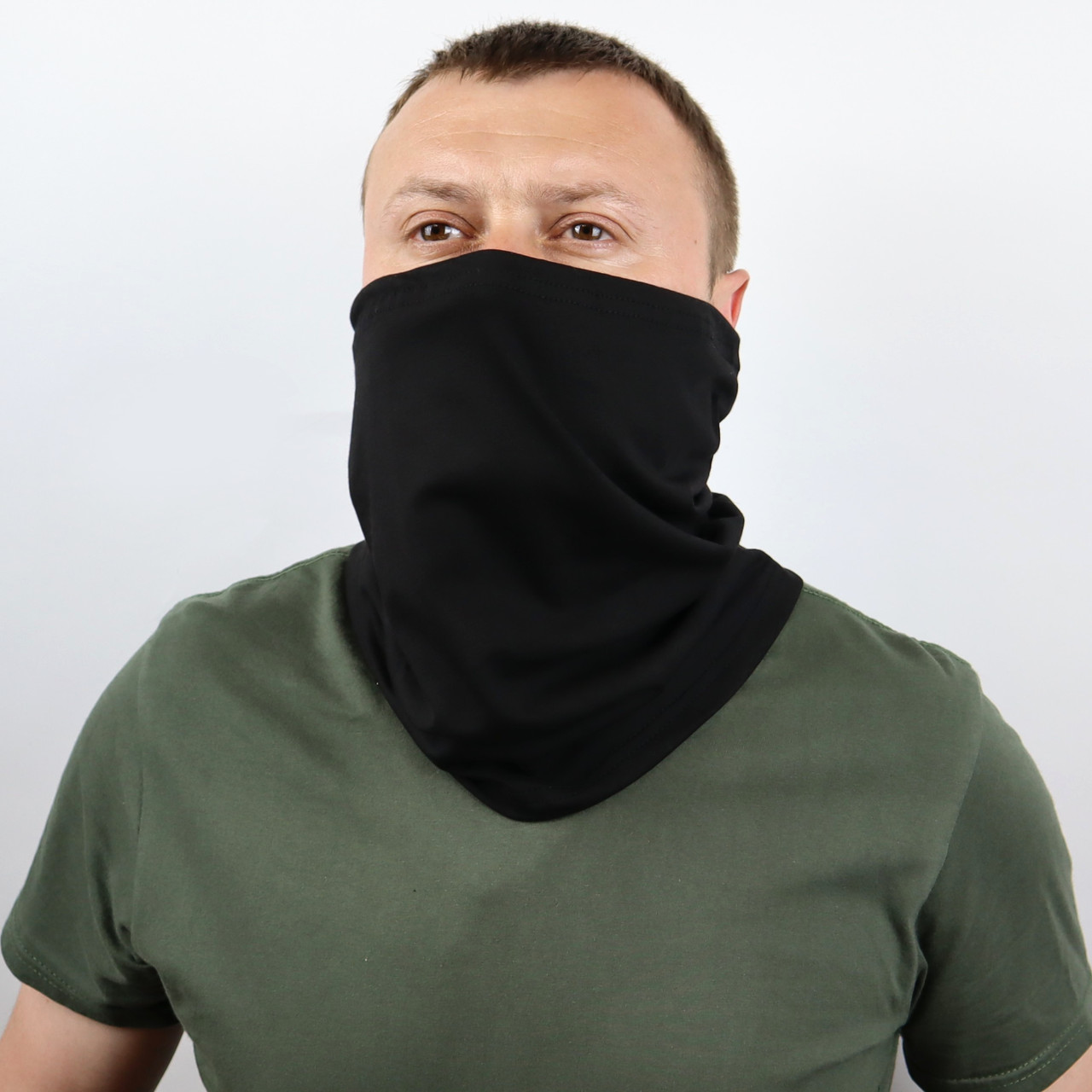 Бафф літній захисний ХБ тканина із затяжкою для регулювання розміру Чорний