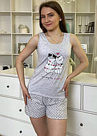 Пижама с шортами и майкой, майка с печатным рисунком, производство ТМ MERU