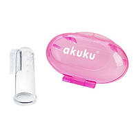 Силиконовая зубная щетка и массажер для десен Akuku A0265, розрвый чехол