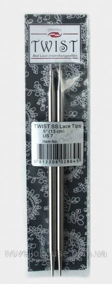 Знімні сталеві спиці ChiaoGoo (Чіагу) TWIST Lace 13 см. (S) № 5 мм (для ручного в'язання) (7505-8)