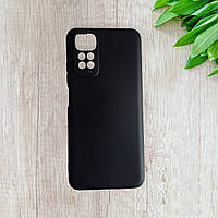 Чехол Silicone case Full для Xiaomi Redmi Note 11 11S с закрытым низом микрофиброй силикон Черный