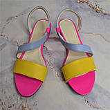 Шкіряні босоніжки на низькому ходу, фото 4