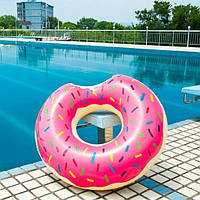 Надувний дитячий круг Пончик Рожевий, хруг у формі пончика 70 см