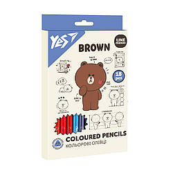 Олівці кольорові YES 18 кол Line Friends