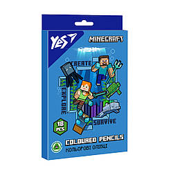 Олівці кольорові YES 18 кол Minecraft