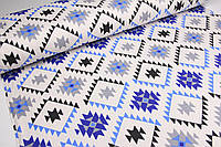 Ткань для обивки мебели для штор для кухни скатертей салфеток Турция геометрия синий