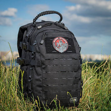 Військовий штурмовий рюкзак 30 л чорний із системою MOLLE тактичний M-Tac Mission Pack Laser Cut Black