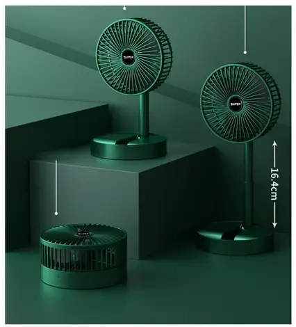 Портативний вентилятор акумуляторний Telescope Fan з USB заряджанням, портативний мінівентилятор, фото 1
