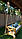 Садова гойдалки дерев'яна, підвісний диван -гойдалка з перголой з Модрини, фото 4